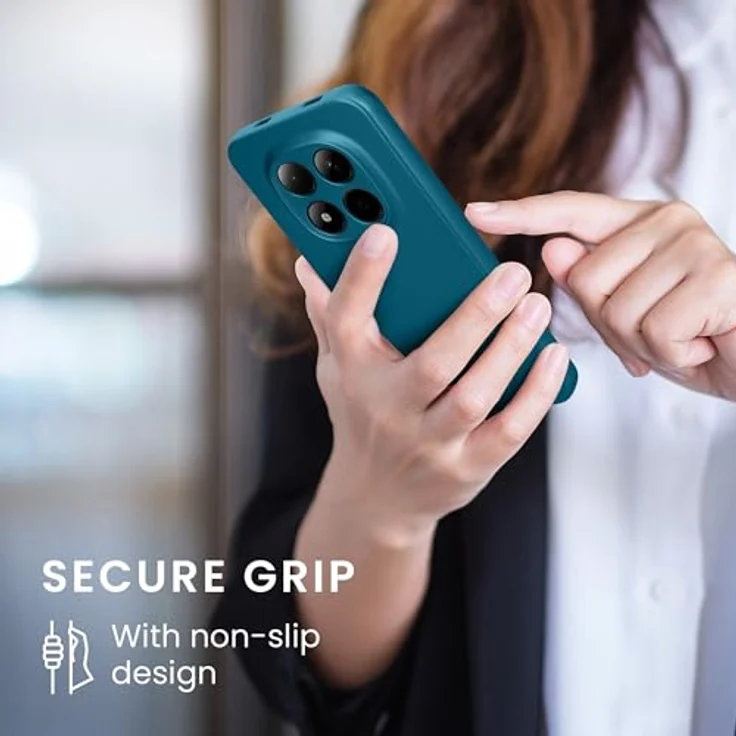 kwmobile Handyhülle für Xiaomi Redmi Note 15 Pro 5G, weiche Silikon Case in Metallic Karibikblau, rutschfest und reißfest mit präzisen Ausschnitten für Kameralinsen – Bild 4