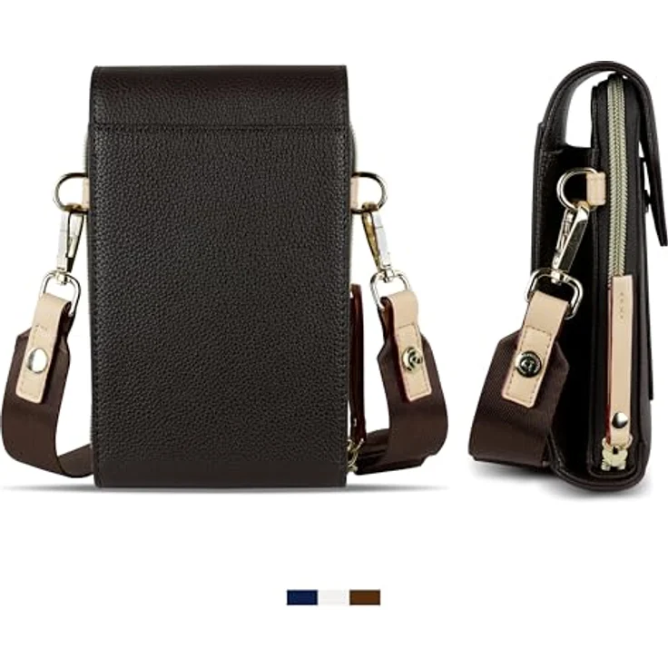 bugatti Ella Handytasche 11 cm, dunkelbraun, 100% Polyester, kompakte Schutzhülle – Bild 3