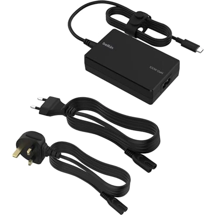 Belkin Travel Power Adapter 100W, USB-C Ladegerät mit GaN-Technologie, Schwarz – Bild 1