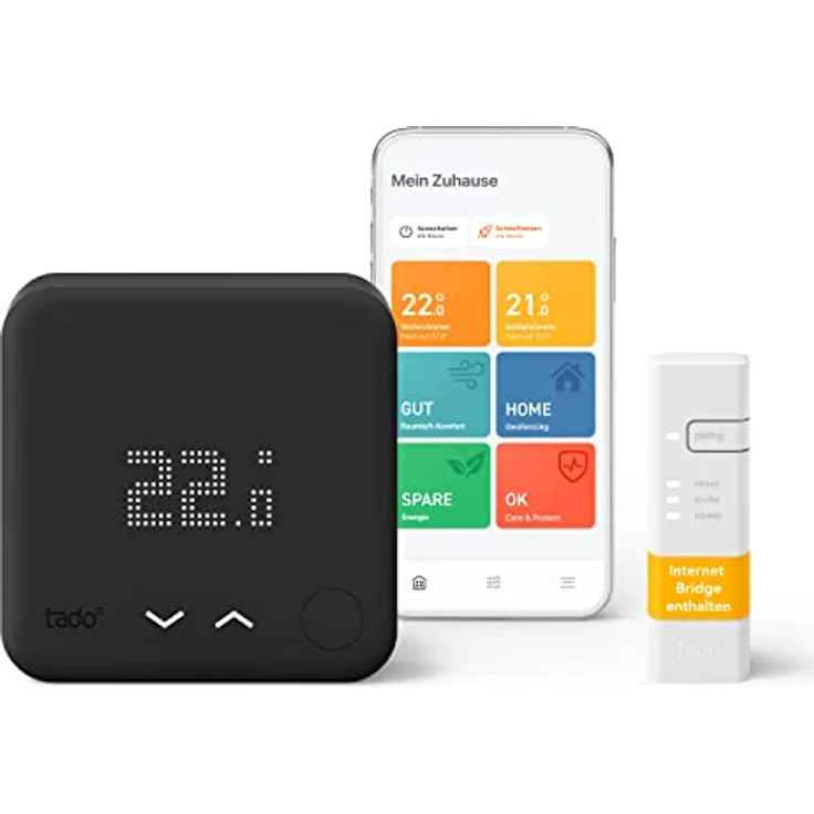 tado° smart home Thermostat (verkabelt) – Wifi Starter Kit V3+ – Black Edition - digitale Heizungssteuerung per App für Fußbodenheizung & Boiler – kompatibel mit Alexa, Siri & Google Assistant – Bild 1