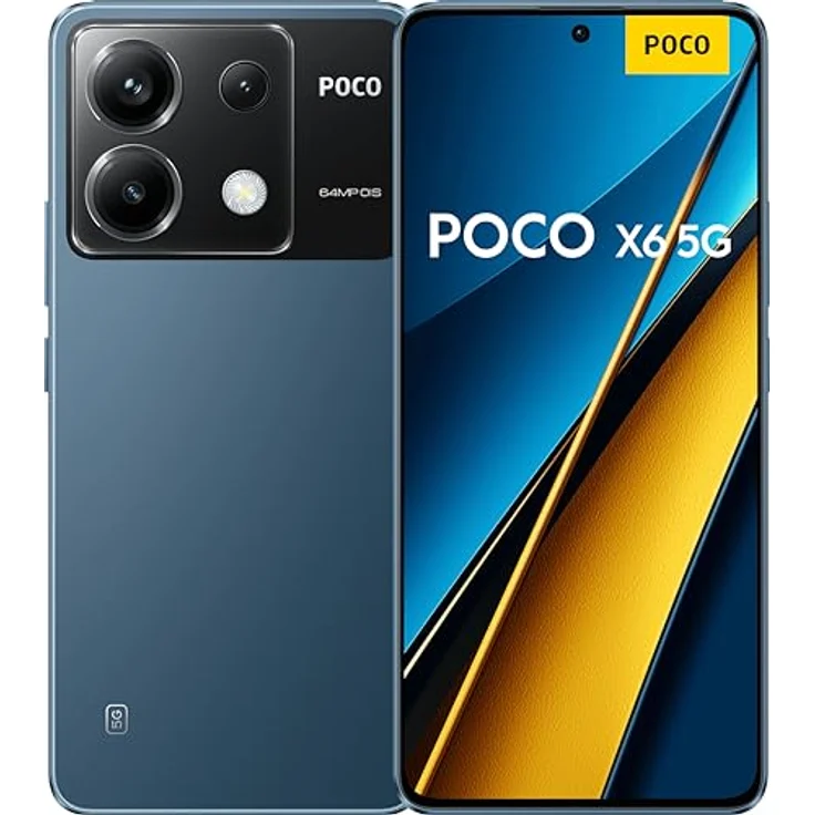 Xiaomi Xiaomi Poco X6 5G Smartphone, 8 + 256 GB, Snapdragon® 7s Gen 2, 16,67 cm (6,67 Zoll), 1,5 K Flow AMOLED, 120 Hz, Kamera 64 MP, 5000 mAh, 67 W, Blau [globale Version] – Bild 1