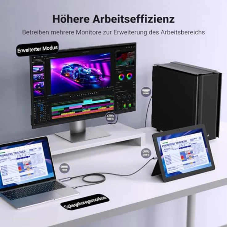 UGREEN HDMI auf USB-C mit USB-A Stromanschluss, Unidirektionales 4K@60Hz Kabel für PS5, PS4, Xbox One X, Laptop, 2 Meter, Plug & Play, HDR, HDCP, Aluminium und Nylon geflochten – Bild 5
