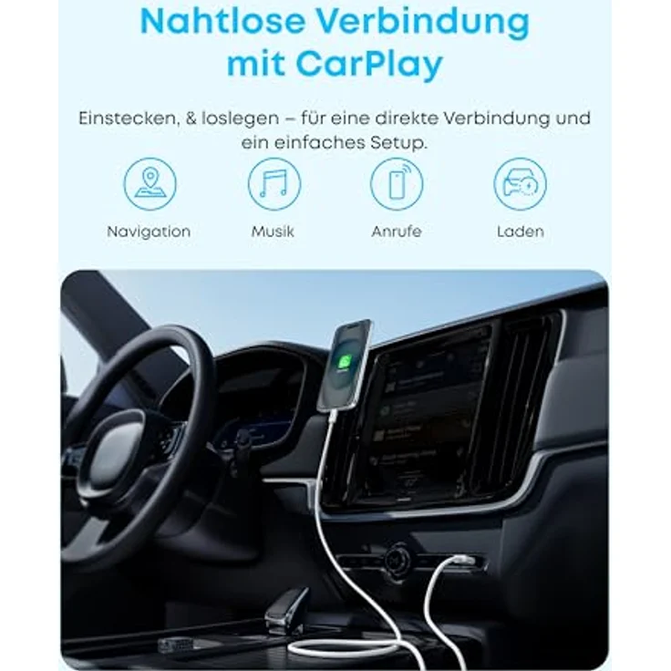 Anker Zolo USB-C Kabel, 1,8m, 3.1A mit nahtloser CarPlay-Verbindung, geflochtenes USB-C Ladekabel für iPhone 17 Pro Max/16/15, Samsung Galaxy S25/S24, MacBook Pro/Air – Bild 2