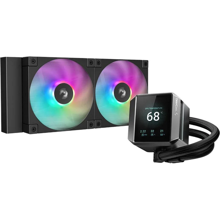 Deepcool Mystique 240 ARGB, All-in-One CPU Wasserkühler, Schwarz, mit RGB-Beleuchtung und leiser Laufwerkstechnologie