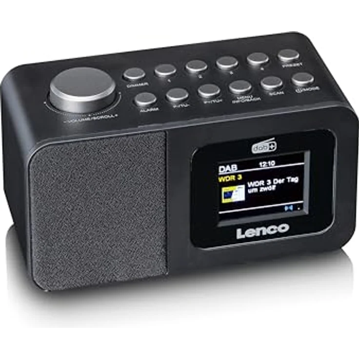 Lenco CR-625BK Radiowecker mit DAB+/FM, 2,4" Farbdisplay dimmbar, Doppelalarm, Sleeptimer, Schlummerfunktion, 30 Sender-Speicher, AUX-In, schwarz – Bild 2