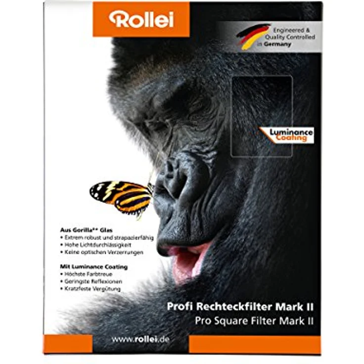 Rollei Profi Rechteckfilter Mark II - Graufilter (100x105 mm) aus Gorilla Glas - ND64 Stopper (6 Stopps/1,8) 100 mm-System – Bild 6