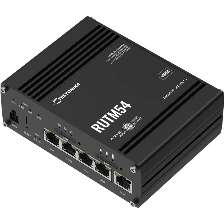 Teltonika RUTM54, 5G Router mit Dual-SIM, eSIM und automatischer Ausfallsicherung, Schwarz