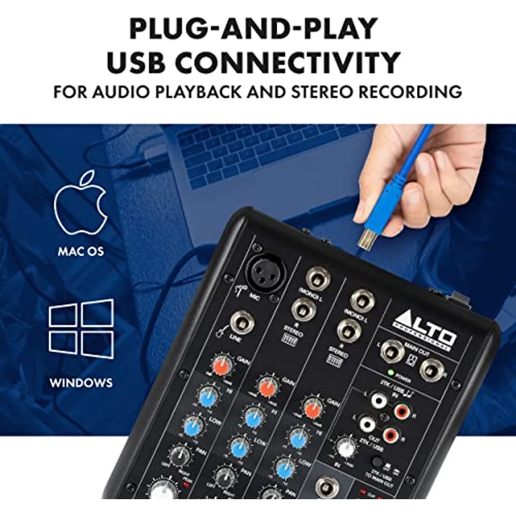 Alto TrueMix 500 Mischpult mit XLR Mic In und USB Audio Interface für Podcasting, Live Performance, Streaming, Recording, DJ - Mac & PC – Bild 5