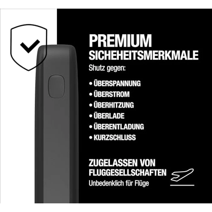 Fresh 'n Rebel 27000mAh Powerbank (USB-C in & Out), 65W Ultra Fast Charge, 6 Premium-Sicherheitsfunktionen, bis zu 9 Handy-Ladungen, Externer Akku mit 4 Power-Anzeigeleuchten (Storm Grey) – Bild 5