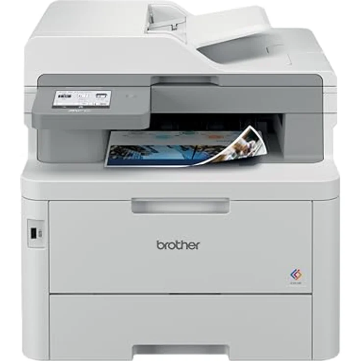 Brother MFC-L8340CDW Professionelles und kompaktes 4-in-1 Farb-LED-Multifunktionsgerät (Drucker, Scanner, Kopierer, Fax, 30 Seiten/Min.) weiß/grau – Bild 1