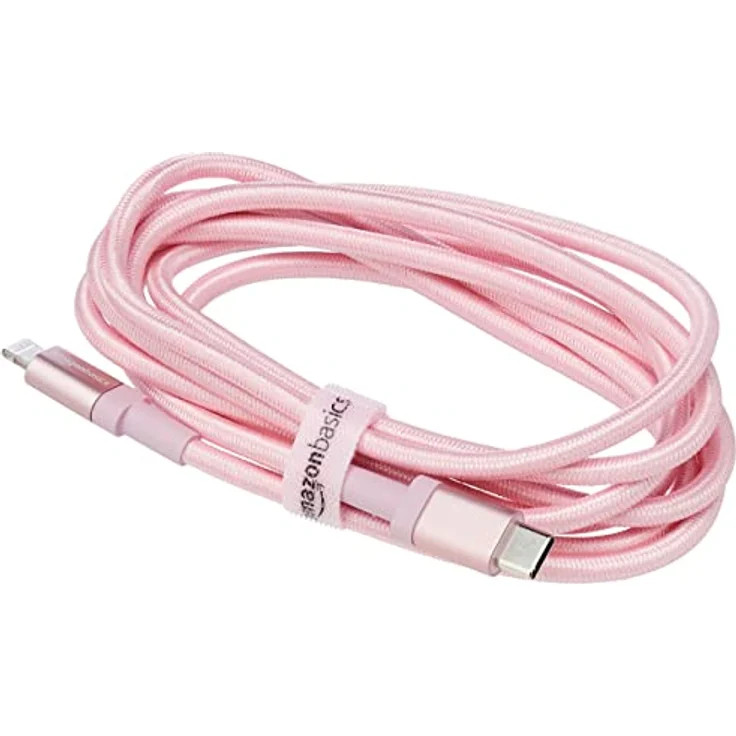 AmazonBasics - USB-C-auf-Lightning-Kabel, geflochtenes Nylon, MFi-zertifiziertes Ladekabel für iPhone, Rotgold, 1,82 m – Bild 2