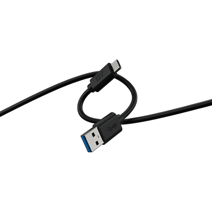 ISY IUC-1033, USB-A auf USB-C 3.2 Kabel, 0,75 m Länge, Schwarz