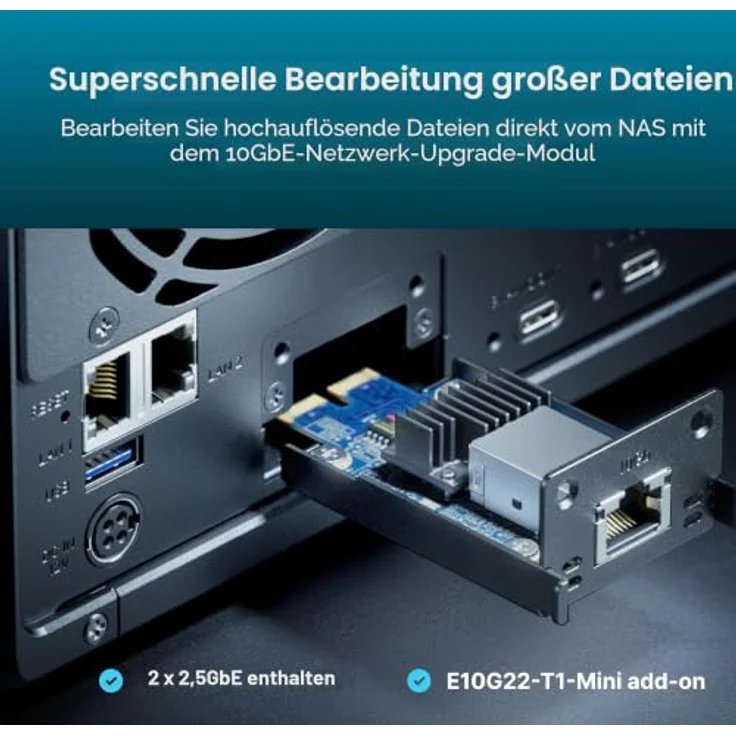 Synology DiskStation DS1525+, 5-Bay NAS mit Ryzen Embedded V1500B, 8 GB DDR4, 25GbE Netzwerk, 0 TB Speicherplatz – Bild 5