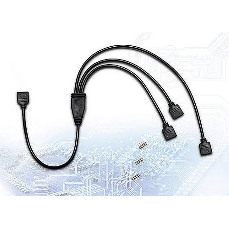 INTER TECH Intertech RGB-Verteiler 3-fach Y-Kabel fuer bis zu 3 Geraete 4Pin auf 4Pin RGB-Header auf – Bild 2