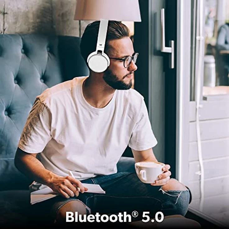 T'nB Kabelloser Bluetooth 5.0 Kopfhörer, Single 2, 8 Stunden Hörzeit, verstellbar, komfortabel, integriertes Mikrofon und Bedienelemente, für Sport und Training – Silber – Bild 2