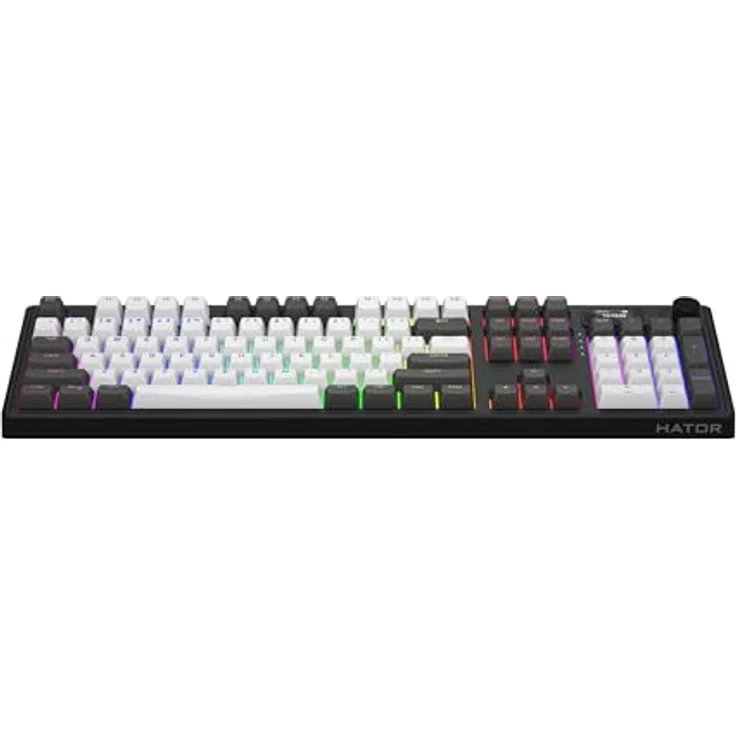 HATOR Skyfall 100 Pro, Wireless Mechanische Gaming-Tastatur mit Silent Mechanical Switches, Hot-Swap, RGB, Gasket-Mount, TFT Screen, PBT, 2.4GHz/Bluetooth/USB-C, US Layout – Bild 2
