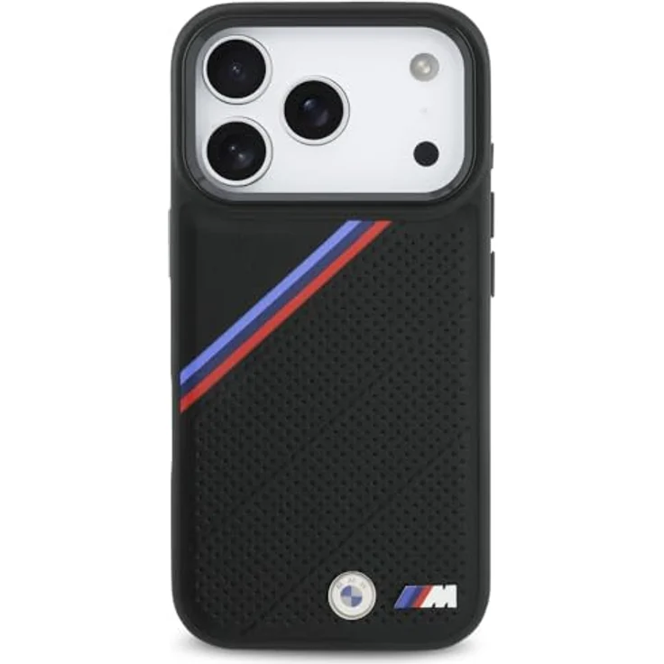 BMW Etui M Tricolor Metal Logo MagSafe für iPhone 17 Pro, Schwarzes Smartphone Backcover mit sportlichem Design und hochwertigem Kunststoff – Bild 3