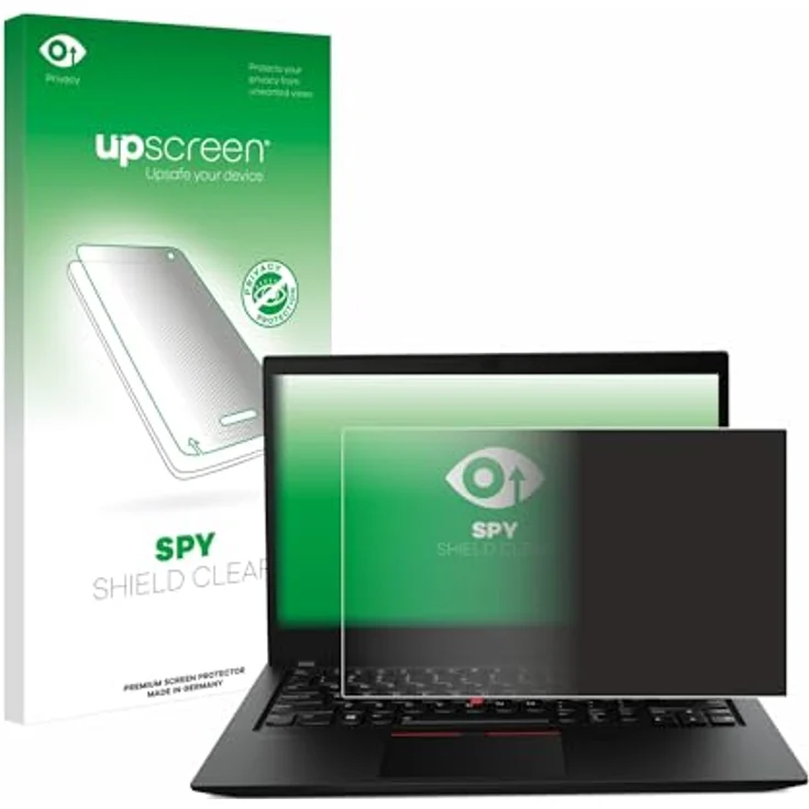 upscreen Blickschutzfolie für Lenovo ThinkPad T14s Gen 1, Anti-Spy Folie mit Blaulichtfilter und blasenfreier Montage, Made in Germany – Bild 1