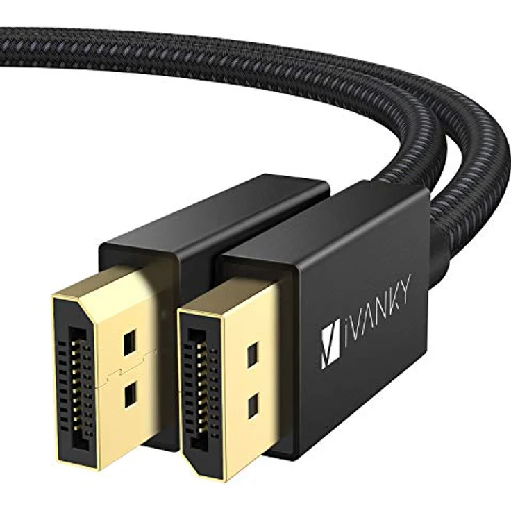 IVANKY 8K DisplayPort 1.4 Kabel 1M, VESA-zertifiziert, High Speed 8K@60Hz, 4K@144Hz, 2K@165Hz, Nylon geflochten, kompatibel mit Laptop, PC, Gaming Monitor und TV – Bild 1