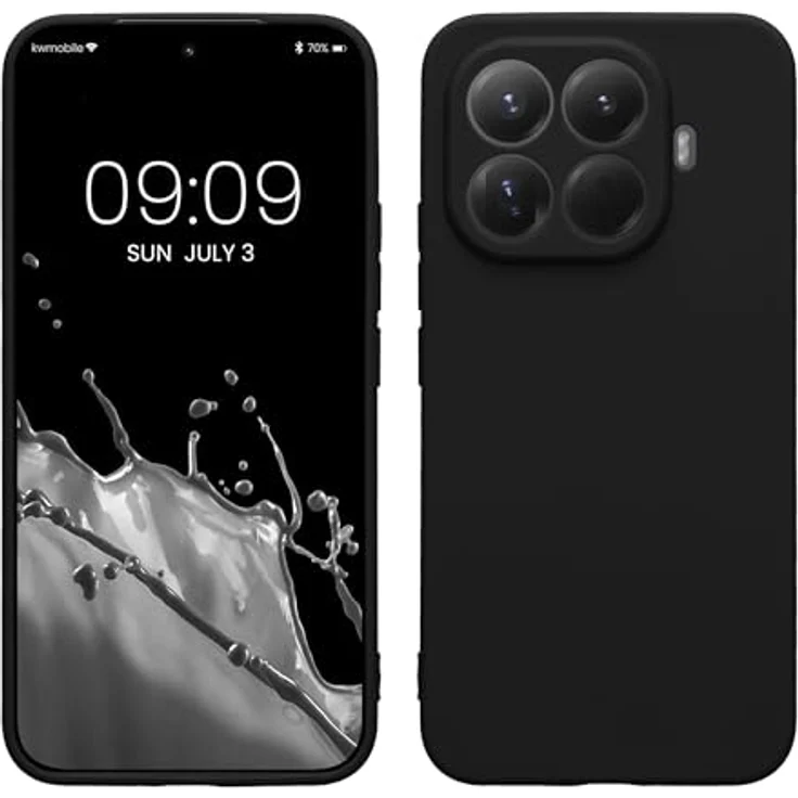 kwmobile Handyhülle für Xiaomi 15T Pro, weiches Silikon Case in Schwarz matt, rutschfest und reißfest mit präzisen Kameralöchern – Bild 1