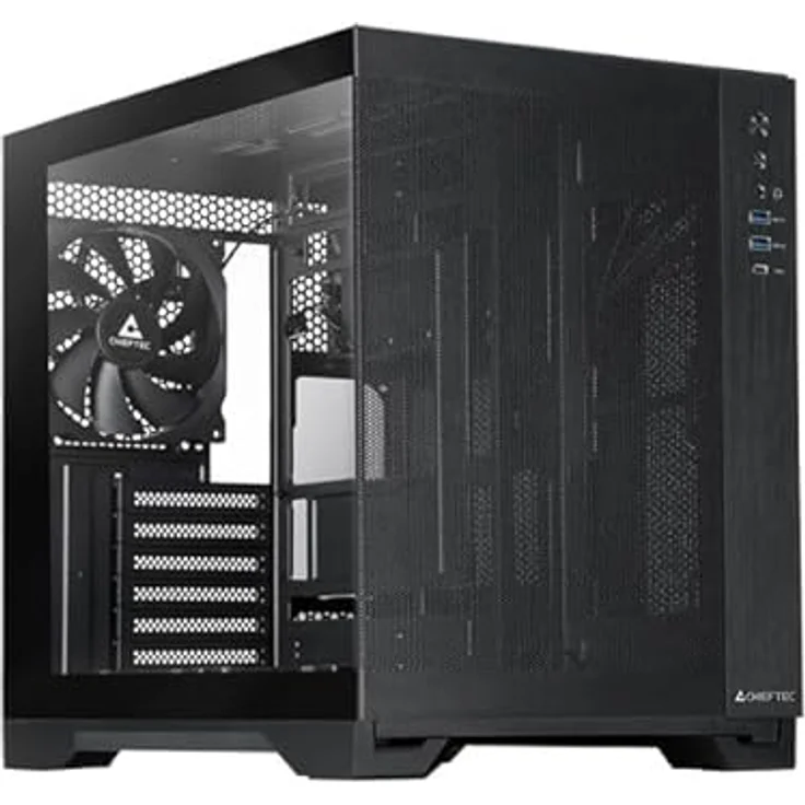 Chieftec GM-30B-M-OP, mATX PC-Gehäuse in Schwarz, kompakte Maße 39x29.5x43 cm – Bild 1