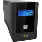 Njoy Cadu 850, Line-interaktive USV mit 800 VA und 480 W, LCD-Display, Überspannungsschutz, 2 AC-Ausgänge, kompakt