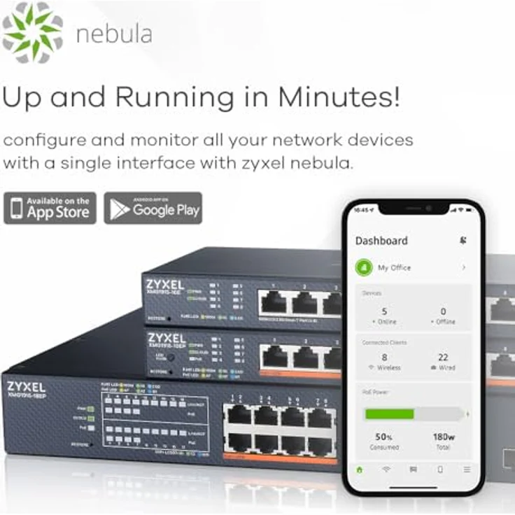 Zyxel XMG1915-10EP, 8-Port 2.5GbE, 2 SFP+, 8 x PoE++ 130W Smart Switch, hybird Mode, standalone or NebulaFlex Cloud – Bild 3