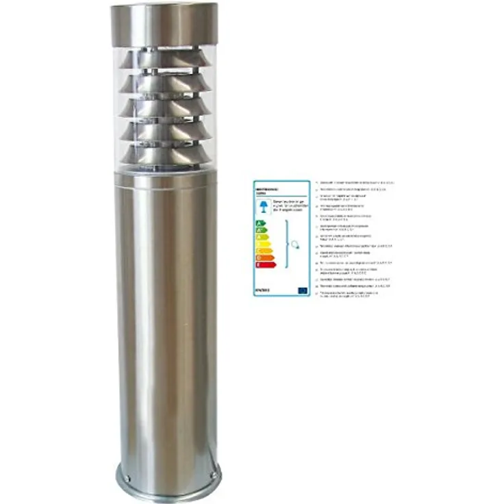 Heitronic Pollerleuchte Saturn Edelstahlfarben Transparent | 60W | 36994