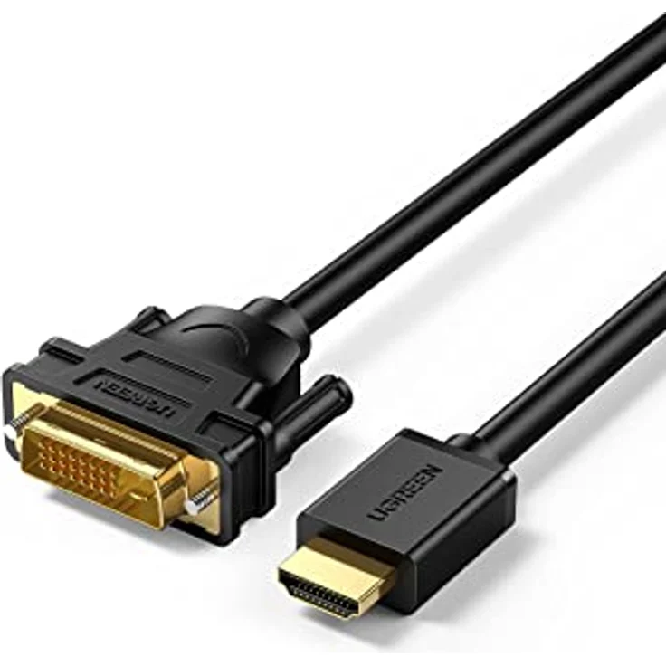 UGREEN HDMI DVI adapter DVI 24+1 Adapter HDMI mit 1080P, High Speed DVI auf HDMI bidirektional Konverter unterstützt 3D , Full HD vergoldete Kontakte, 1m, Schwarz – Bild 2