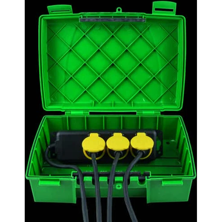 HEITRONIC Gartensteckdose Heitronic 21046, Verteilerbox grün, IP55 spritzwassergeschützt, großes Fassungsvolumen, ideal für den Außenbereich – Bild 3