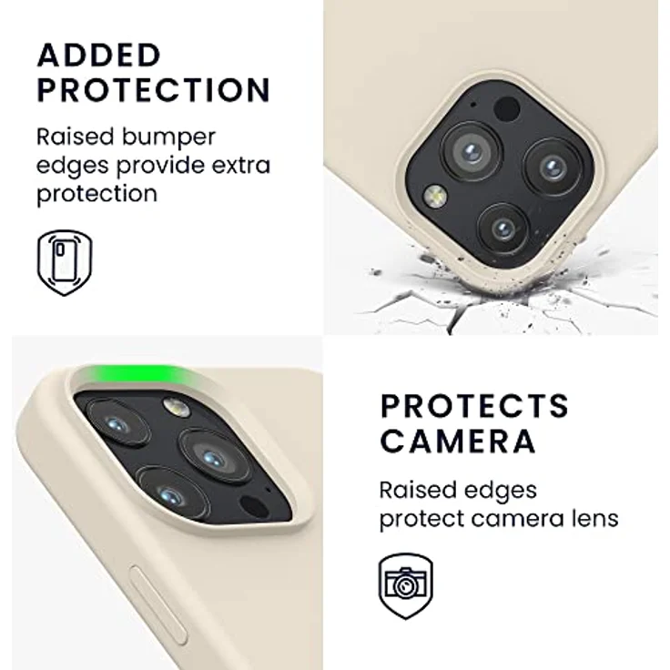 kwmobile Handyhülle für iPhone 13 Pro Max, Silikon Case in Creme, flexibel, rutschfest, kabelloses Laden – Bild 3