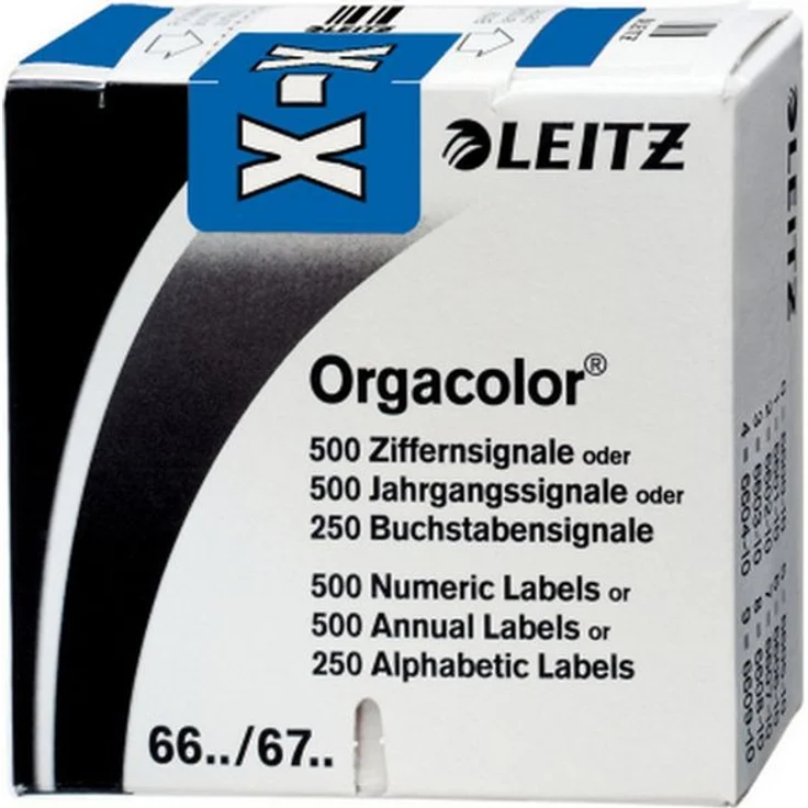 LEITZ Aktenordner LEITZ Buchstabensignal Orgacolor "X" auf Rolle, dunkelblau. – Bild 1