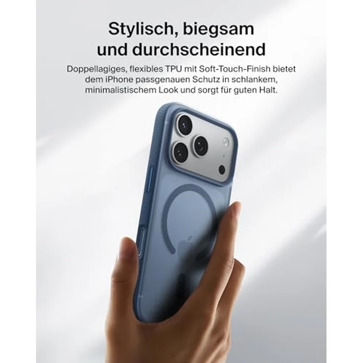 Belkin Grip SheerForce Schutzhülle für iPhone 17 Pro, stoßfest mit Kamerasteuerung, dunkelblau – Bild 7