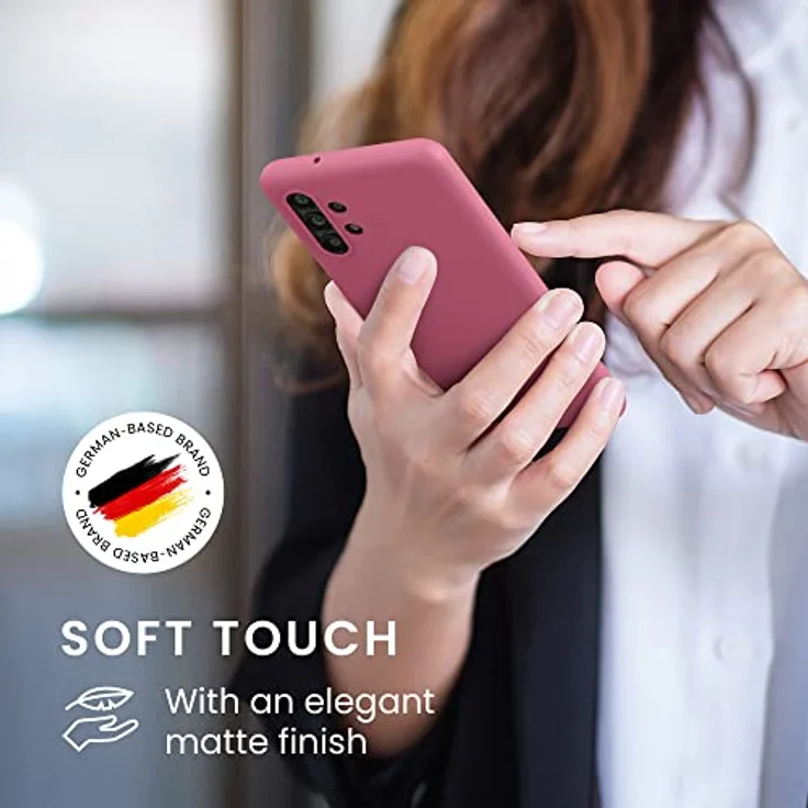 kwmobile Handyhülle für Samsung Galaxy A13 4G - TPU Case in Dark Rose mit kabellosem Laden und rutschfester Gummierung – Bild 4