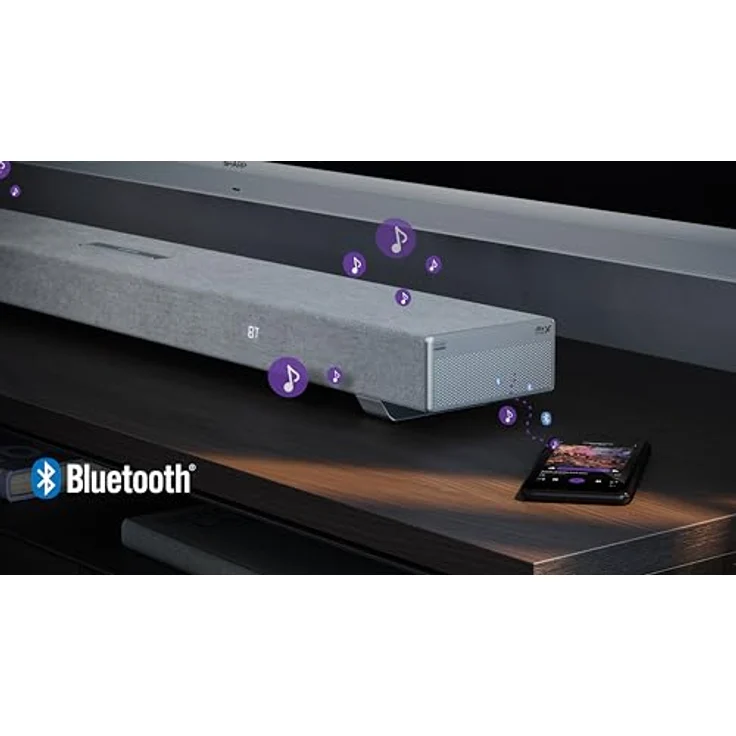 Sharp HT-SBW53121(SL) Q 3.1.2 Dolby Atmos/DTS:X Soundbar mit kabellosem Subwoofer, Silber, 360 W, 3.1 Kanal – Bild 8