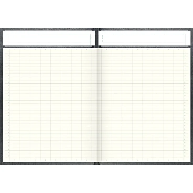 König & Ebhardt Notizbuch Spaltenbuch A4 mit 16 Spalten und 96 Blatt, hellgrau, Fadenheftung, austauschbare Kopfleiste – Bild 3