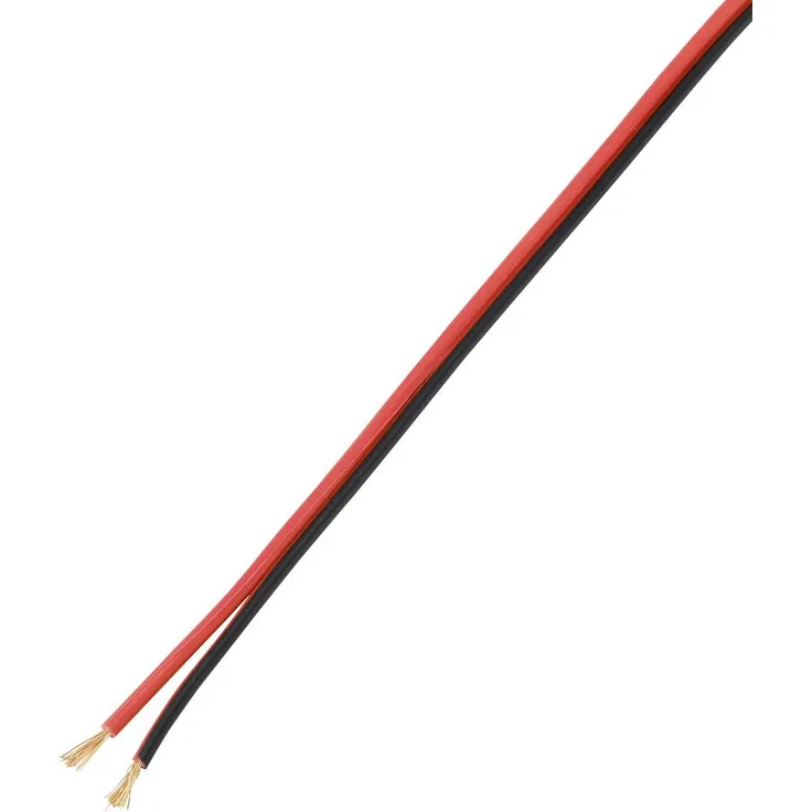 TRU COMPONENTS TC-9202504 Lautsprecherkabel 2 x 0,75 mm² Schwarz-Rot, 100 m mit PVC-Mantel