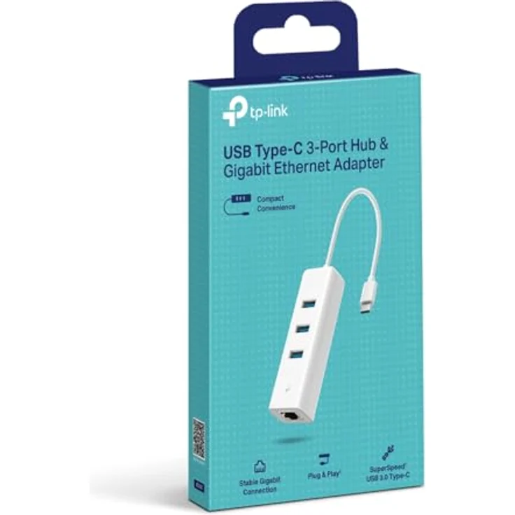 TP-Link UE330C USB-C Hub mit Gigabit-LAN-Adapter, 3 USB-A 3.0 Ports, kompatibel mit Laptop, Nintendo und iPad – Bild 4