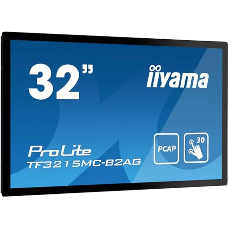 iiyama Prolite TF3215MC-B2AG 80cm 31,5" VA LED-Monitor Full-HD Open Frame 30 Punkt Multitouch kapazitiv VGA HDMI DP 24/7 IP65 IK-7 6H AntiGlare Touch-durch-Glas schwarz – Bild 1
