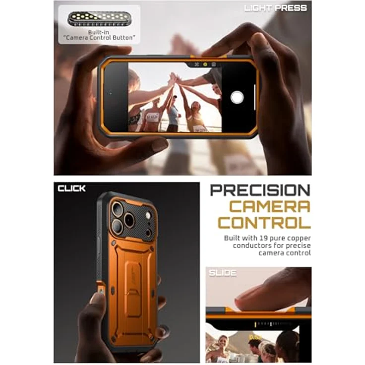 i-Blason GA843439159723, Smartphone Hülle für Apple iPhone 17 Pro, Orange, mit integrierter Standfunktion und robustem Schutz – Bild 4