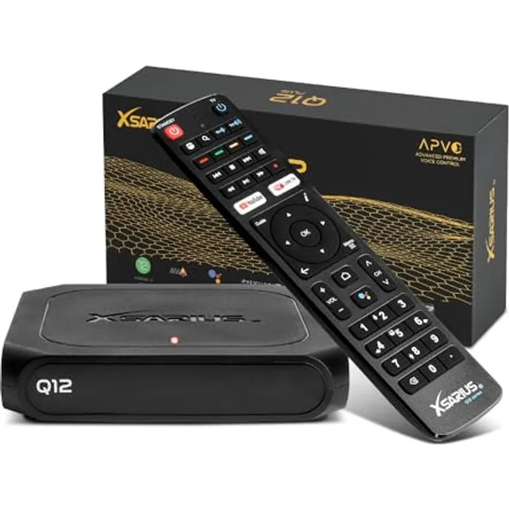 Xsarius Q12 Plus Android 12 4K UHD IP-Receiver Dual-WiFi, HDMI, BT, USB 3.0, Schwarz
