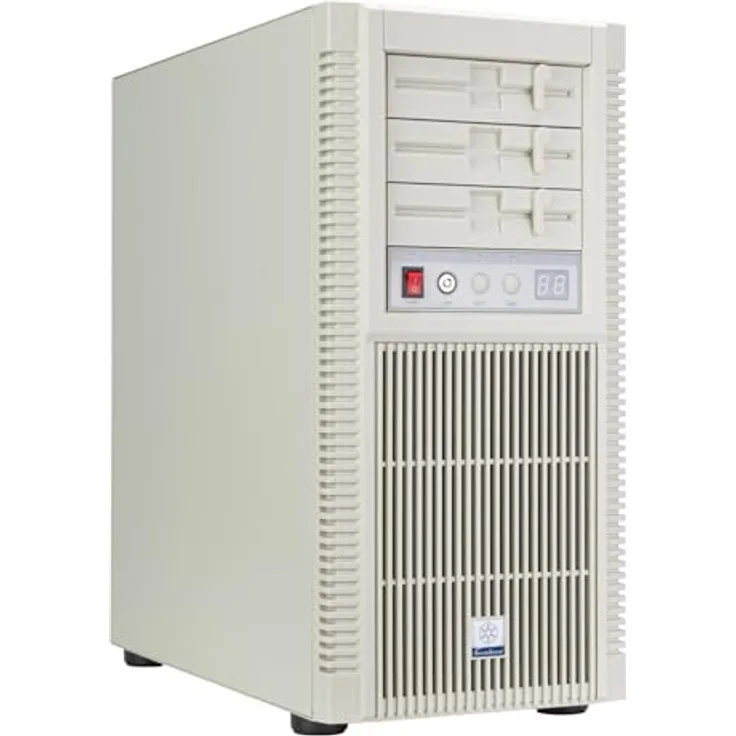 SilverStone SST-FLP02W, Retro-inspiriertes Tower-Gehäuse mit Hochleistungs-Kühlung, 3x 5,25" Einschübe und 360-mm Wasserkühlradiator Unterstützung