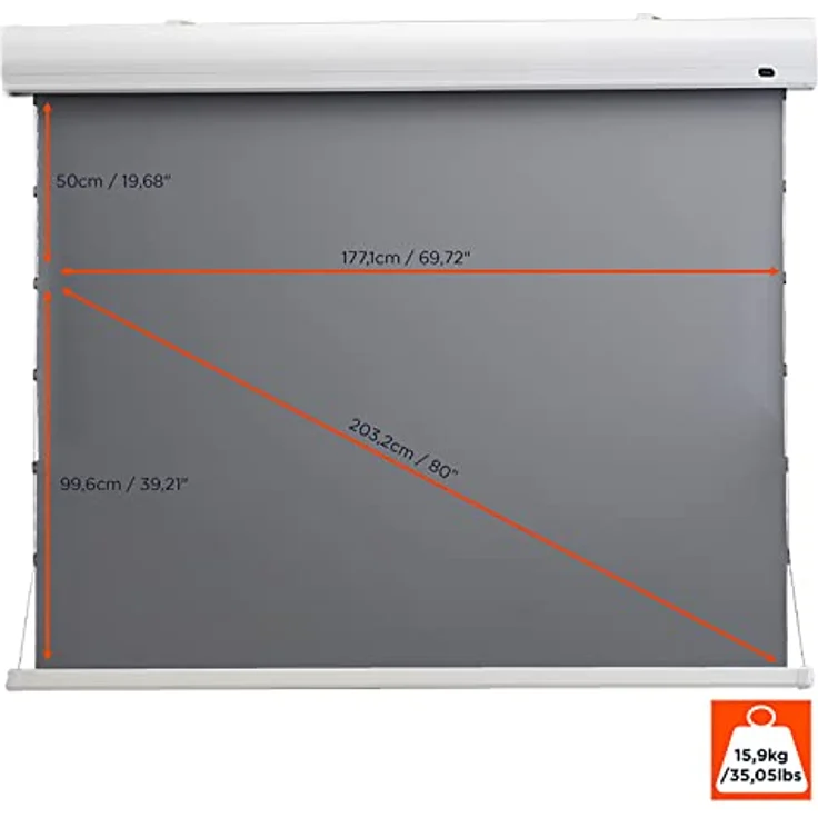 celexon HomeCinema Motorleinwand Tension 177 x 99 cm, 80'' - Dynamic Slate ALR – Bild 4