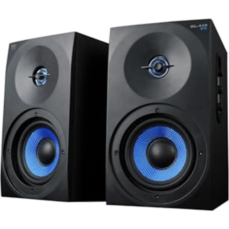 Woxter Dynamic Line 410 FX - 2.0 Stereo-Gaming-Lautsprecher (mit Strom versorgt mit Leistung 150W, Holz, 4, Woofer, 2 Hochtöner, 3,5 mm, RCA, Bassreflex-Control (Lautstärke, Höhen, Bass), Farbe schwarz – Bild 2