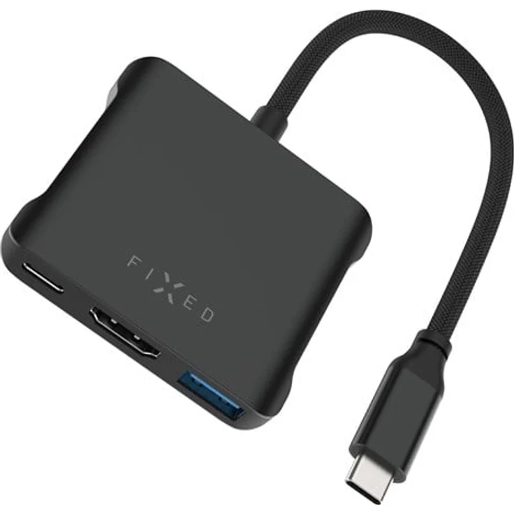 FIXED Quadry Hub 5in1 Multiport USB-C Hub, 4K 60Hz HDMI, Power Delivery 140W, Space Black