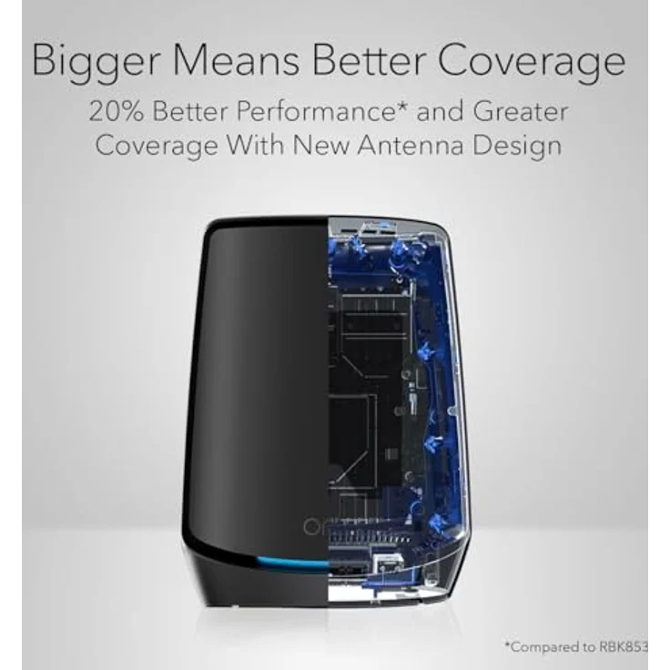 Netgear Orbi WiFi 6 Mesh WLAN System (RBK863SB), AX6000, Triband Mesh, Abdeckung von bis zu 540 m², Armor Abonnement – Bild 3