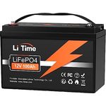 LiTime 12V 100Ah LiFePO4 Batterie, 1280Wh Lithium Akku mit 100A BMS, Max. 15000 Zyklen Ladezyklen, Unterstützung in Serie/Parallelschaltung, Perfekter Ersatz für Blei-Säure für Wohnmobile, Solaranlage