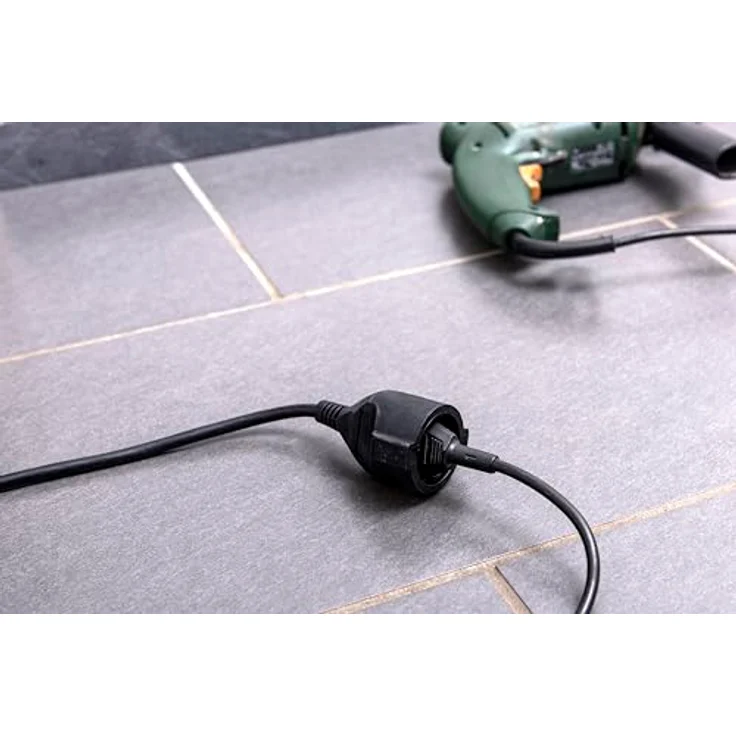 Meister Schutzkontakt-Verlängerung - 2 m Kabel - schwarz - Kunststoffleitung - IP20 Innenbereich - Kupplung mit Berührungsschutz - Schuko-Verlängerung - 7432220 – Bild 4