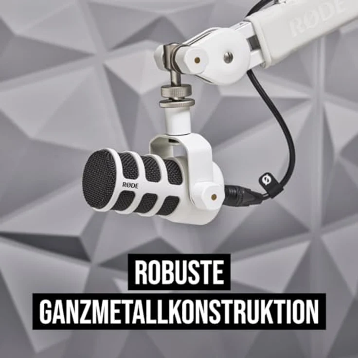 RØDE Mikrofon Podmic USB Weiss (Set), dynamisches Sprechermikrofon mit XLR und USB-C Anschluss – Bild 2