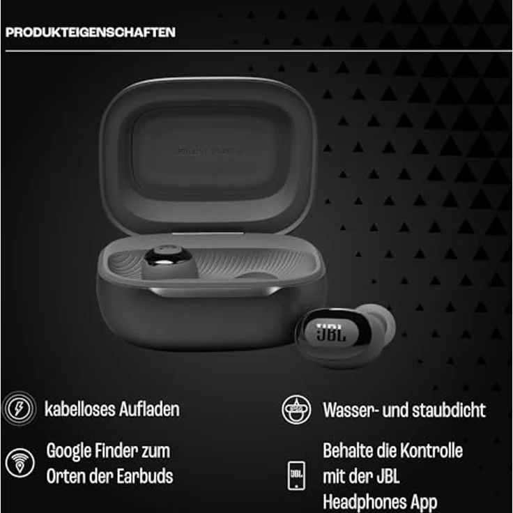 JBL Live Buds 3, Kabellose Ohrhörer mit Bluetooth, True Adaptive Noise Cancelling, IP55 Wasserdicht, Black – Bild 2